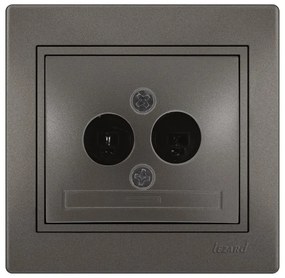 Lezard Πρίζα HI-FI με 2 Εξόδους Ανθρακί Mira (Πλήρης) 701.4141182