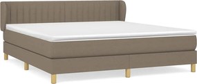 vidaXL Κρεβάτι Boxspring με Στρώμα Taupe 160x200 εκ. Υφασμάτινο