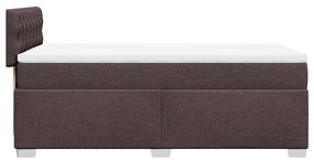 vidaXL Κρεβάτι Boxspring με Στρώμα Σκούρο Καφέ 100x200 εκ. Υφασμάτινο