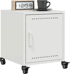 vidaXL Κομοδίνα 2 τεμ. Λευκό 36x39x43,5 εκ. από Χάλυβα