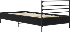 vidaXL Σκελετός Κρεβατιού Μαύρη Δρυς 80 x 200 cm Επεξεργασμένο Ξύλο