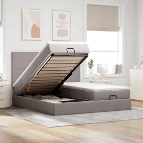 VidaXL Οθωμανικό κρεβάτι με στρώματα Taupe 200x200cm ύφασμα