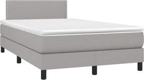 vidaXL Κρεβάτι Boxspring με Στρώμα &amp; LED Αν.Γκρι 120x190εκ. Υφασμάτινο