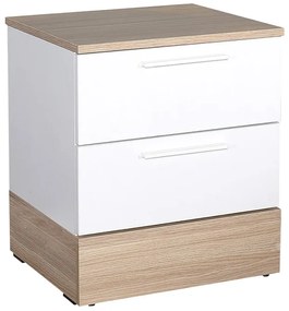 Κομοδίνo Base Megapap χρώμα λευκό - sonoma 45x40x52εκ.