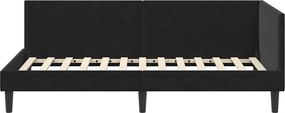vidaXL Κρεβάτι Γωνίας Μαύρο 100 x 200 cm Βελούδο