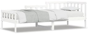 Καναπές Κρεβάτι Λευκός 80 x 200 εκ. από Μασίφ Ξύλο Πεύκου - Λευκό