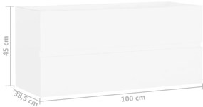 vidaXL Ντουλάπι Νιπτήρα Λευκό 100 x 38,5 x 45 εκ. από Επεξ. Ξύλο