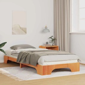 vidaXL Σκελετός Κρεβατιού Καφέ 90 x 220 cm Στερεά ξυλεία πεύκου