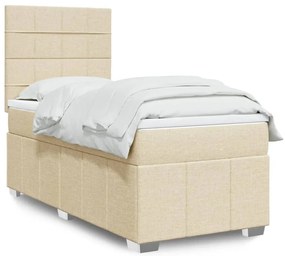 ΚΡΕΒΑΤΙ BOXSPRING ΜΕ ΣΤΡΩΜΑ ΚΡΕΜ 100 X 200 ΕΚ. ΥΦΑΣΜΑΤΙΝΟ 3291584