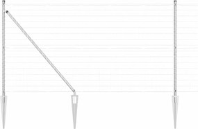 vidaXL Τεντώτο με στήριγμα Ασημί 1 x 25 m Ατσάλι