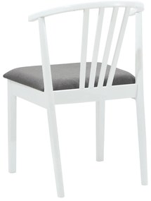 vidaXL Καρέκλα τραπεζαρίας 2 pcs Λευκό και Γκρι Καθαρό Καουτσούκ