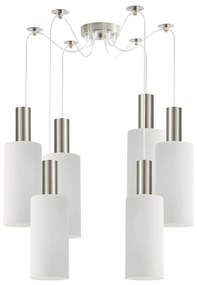 Φωτιστικό Οροφής  SE21-NM-4-NM6-GL3 ADEPT TUBE Nickel Matt Pendant White Glass+ - 51W - 100W - 77-8471