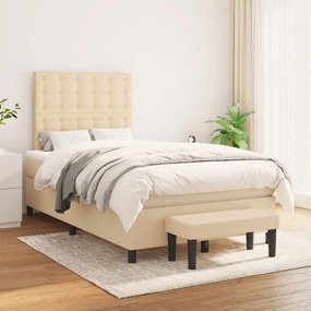 ΚΡΕΒΑΤΙ BOXSPRING ΜΕ ΣΤΡΩΜΑ ΚΡΕΜ 120X200 ΕΚ. ΥΦΑΣΜΑΤΙΝΟ 3136906