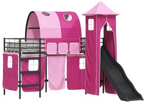 vidaXL Μαύρο και Ροζ 99,5 x 190 εκ.