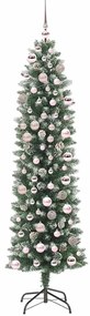 vidaXL Τεχνητό Λεπτό Χριστουγεννιάτικο Δέντρο Πράσινο και Λευκό 180 cm