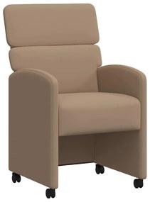 vidaXL Καρέκλες Φαγητού με Ρόδες 2 pcs Καπουτσίνο 58 x 65 x 98 εκ.