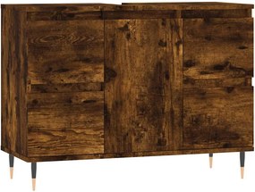 vidaXL Ντουλάπι Μπάνιου Καπνιστή Δρυς 80 x 33 x 60 εκ. Επεξεργ. Ξύλο
