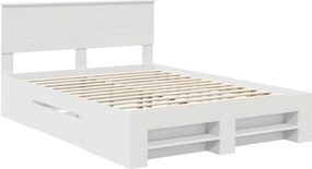 vidaXL Σκελετός Κρεβατιού Λευκό 150 x 200 cm Επεξεργασμένο ξύλο