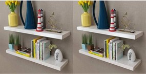 vidaXL Ράφια Τοίχου 4 τεμ. Λευκά 80 εκ.