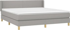 vidaXL Κρεβάτι Boxspring με Στρώμα Αν. Πράσινο 160x200εκ Υφασμάτινο