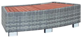 vidaXL Σκαλοπάτι για Σπα Γκρι 92 x 45 x 25 εκ. από Συνθετικό Ρατάν