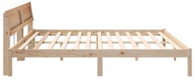 vidaXL Σκελετός Κρεβατιού Καφέ 180 x 200 cm Μασίφ ξύλο πεύκου