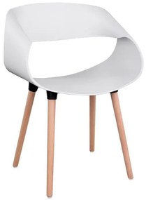 Πολυθρόνα Maggie HM8600.01 White 59x53x80Υ εκ. Σετ 2τμχ Wood, Polypropylene