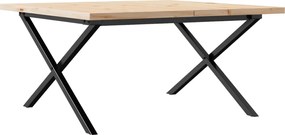 vidaXL Τραπεζάκι Σαλονιού Πλαίσιο X Μασίφ Πεύκο/Ατσάλι