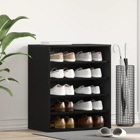 vidaXL Ντουλάπι Παπουτσιών Μαύρο Δρυς 60x35x70 εκ Επεξεργασμένο Ξύλο
