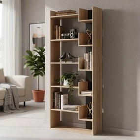 Βιβλιοθήκη Naya pakoworld sonoma-ανθρακί 72x30x182.5εκ