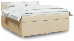 Κρεβάτι Boxspring με Στρώμα Κρεμ 180x200 εκ. Υφασμάτινο