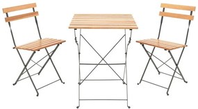 Σετ Κήπου Τραπεζαρία Pometia 3 τεμ Ξύλο - Μέταλλο 55x54x72εκ. 55x54x72 εκ.