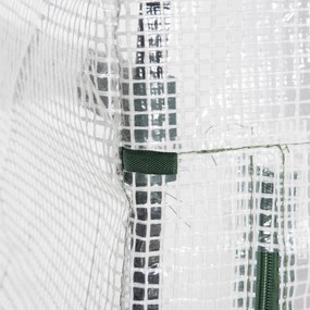 Outsunny Θερμοκήπιο από φιλμ, μίνι θερμοκήπιο, φυτώριο, 4 ράφια, 70 x 50 x 160 cm, λευκό