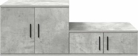 vidaXL Ντουλάπι αποθήκευσης 2 pcs Σκυρόδεμα Γκρι 127 x 41 x 40 εκ