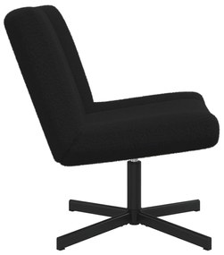 vidaXL Καρέκλα Accent Μαύρη Ύφασμα, Μέταλλο Μεσαία Περιστρεφόμενη