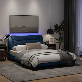 vidaXL Πλαίσιο Κρεβατιού με LED Μπλε 120x200 εκ. Υφασμάτινο