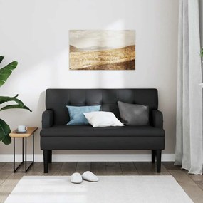 vidaXL Παγκάκι με Πλάτη Μαύρο 112x65,5x75 εκ. από Συνθετικό Δέρμα