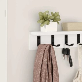 vidaXL Τοίχου Κρεμάστρα Επιτοίχιο Λευκό 40 x 10,5 x 10,5 εκ