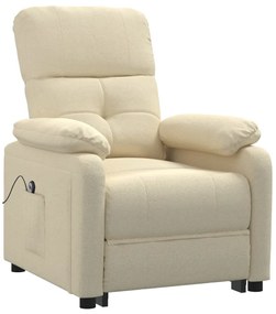 vidaXL Πολυθρόνα με Ανύψωση Κρεμ Υφασμάτινη