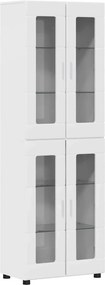 vidaXL Highboard FLORIN Υψηλής γυαλάδας λευκό 60 x 35 x 182 εκ.