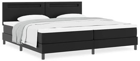 vidaXL Κρεβάτι με Στρώμα με στρώμα Μαύρο 200 x 200 cm Τεχνητό δέρμα