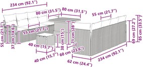vidaXL Σετ Καναπέ Κήπου με αποθήκευση 11 pcs Μαύρο Πολυ ράταν
