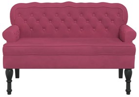 vidaXL Παγκάκι με Πλάτη Μπορντό 119,5x64,5x75 εκ. Βελούδινο