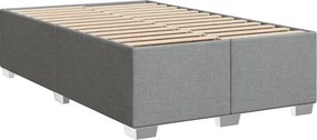 vidaXL Κρεβάτι Boxspring με Στρώμα Ανοιχτό Γκρι 120x190 εκ. Υφασμάτινο