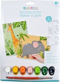 Ζωγραφικής με αριθμούς Elephant - Giraffe Colorem &amp;amp; χρώματα