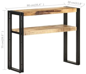 vidaXL Τραπέζι Κονσόλα 90 x 30 x 75 εκ. από Μασίφ Ξύλο Μάνγκο