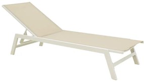 Ξαπλώστρα Boka Λευκό Αλουμίνιο με Μπέζ Textilene 60x192x31εκ. 60x192x31 εκ.
