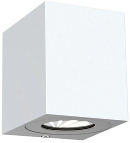 Φωτιστικό Τοίχου Canto Kubi 2 49711001 10x8,7x10,4 Led 500Lm 2x6W 2700K IP44 White Nordlux Aluminium