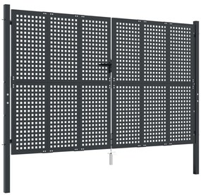 vidaXL Πόρτα Κήπου Ανθρακί 300x200 εκ. Ατσάλι