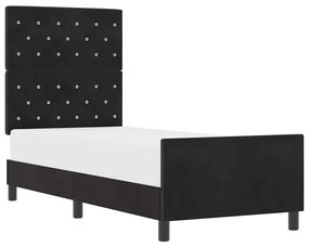 vidaXL Σκελετός Κρεβατιού με κεφαλάρι Μαύρο 80 x 200 cm Βελούδο